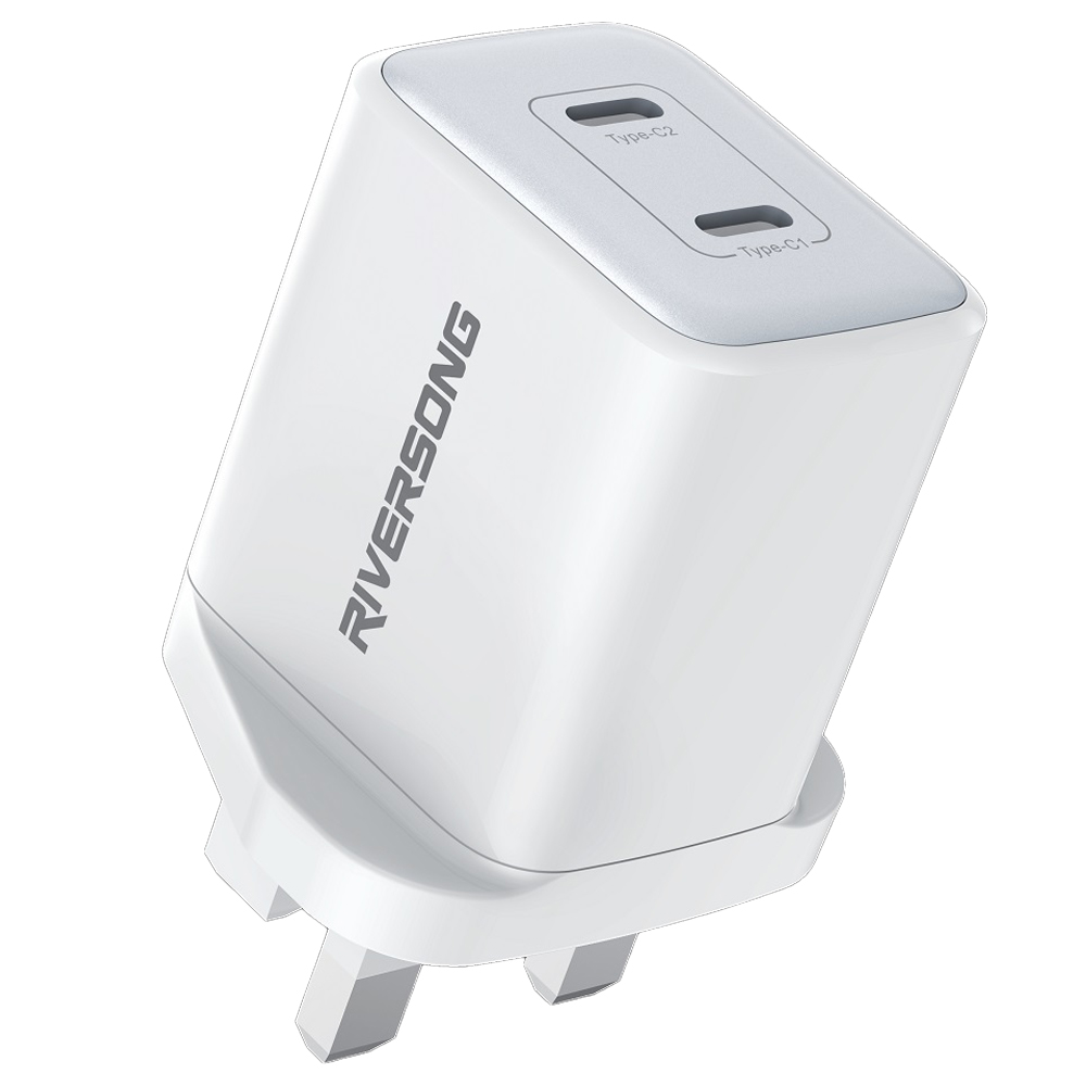 Riversong Powekub 45W Dual Port Wall Charger AD138 White