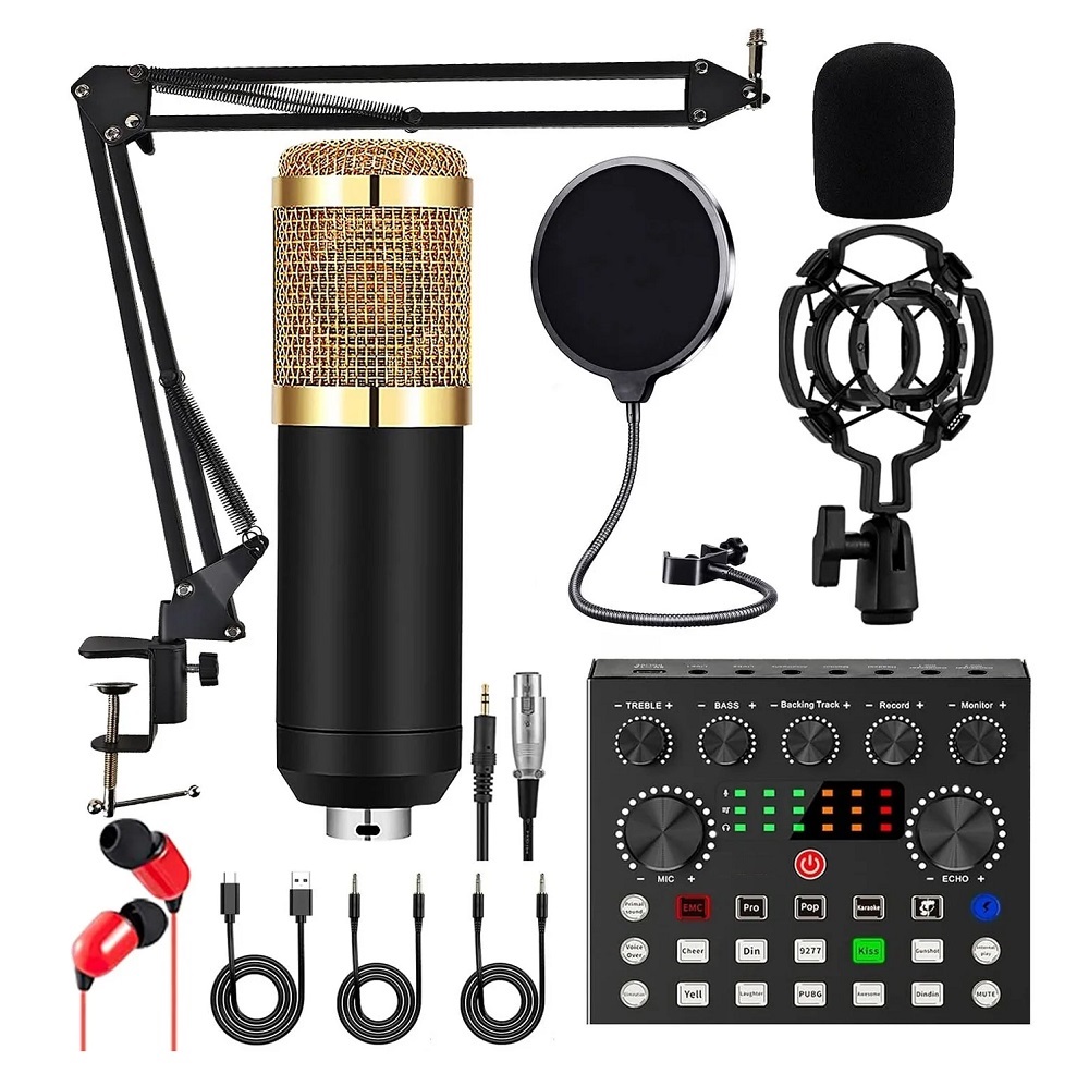 Rohs Recording Condenser Microphone Podcast Cardioid Mic Kit