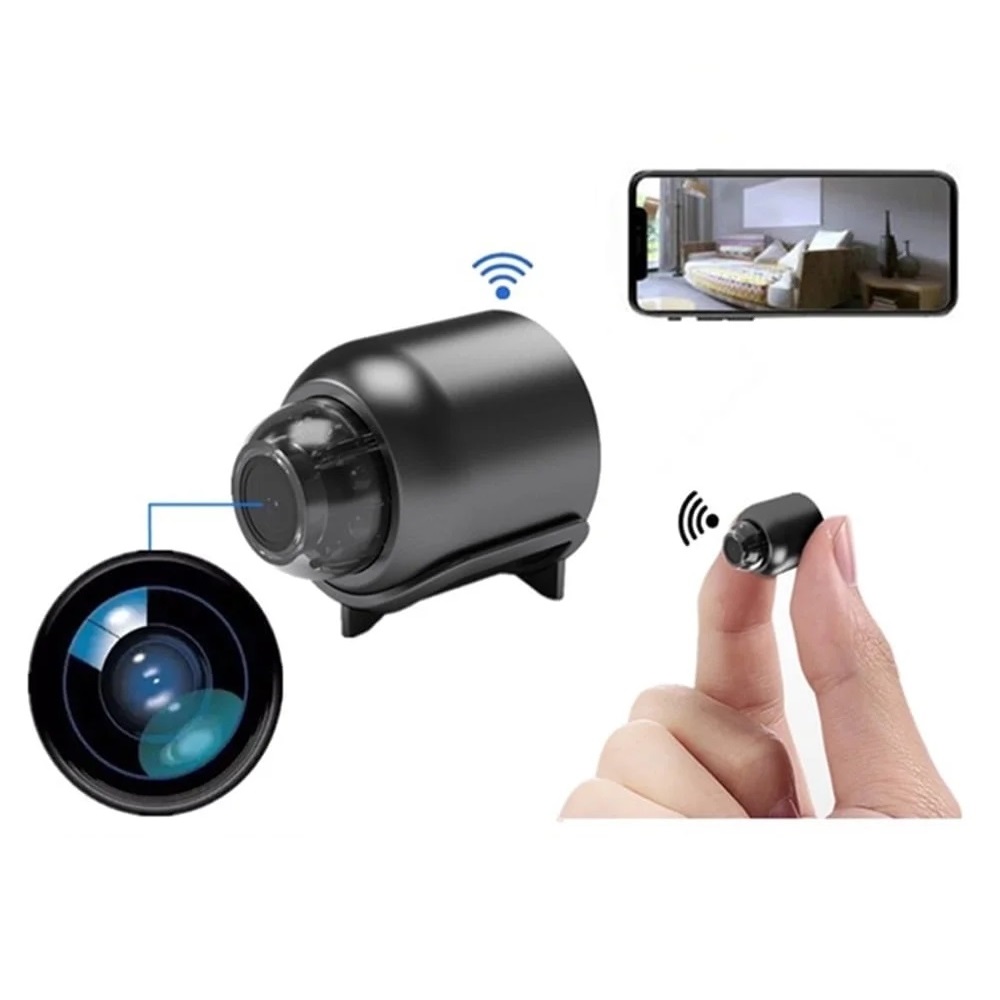 Rohs Mini Hidden Security Camera 1080P Night Vision Black
