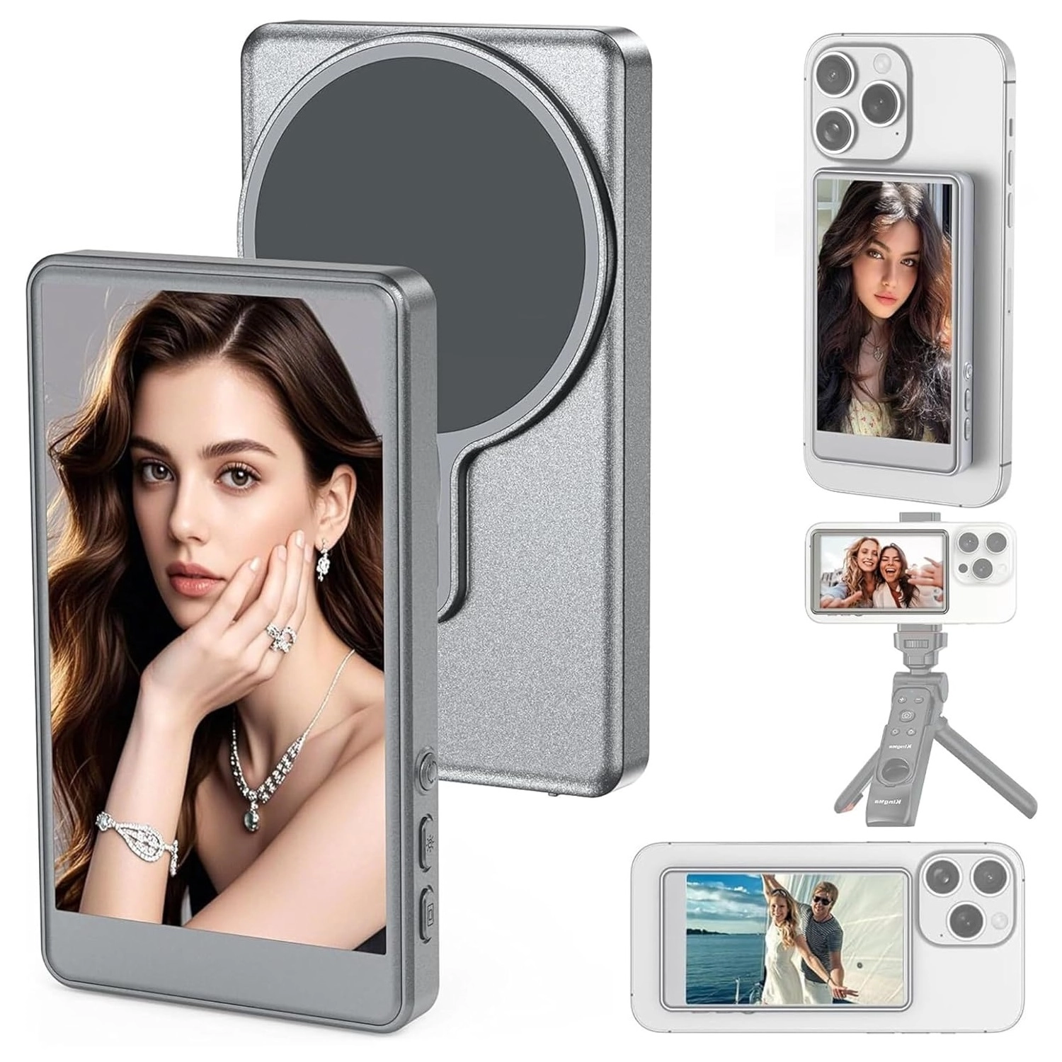 Screen Magnetic Phone Vlog Selfie Monitor Screen Grey