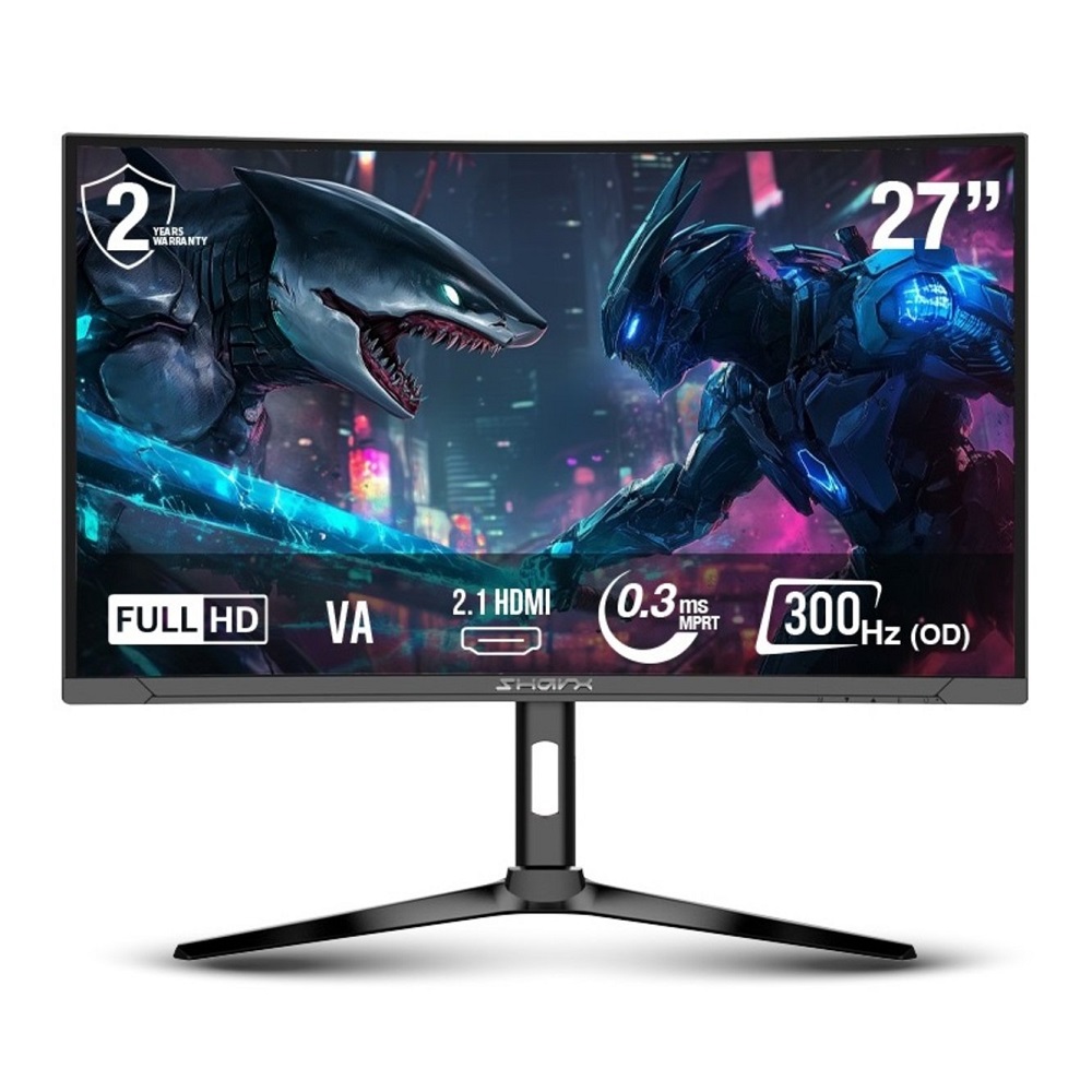 Sharx Jaws 27 Inch 1K FHD Gaming Monitor 300Hz 27F300VC