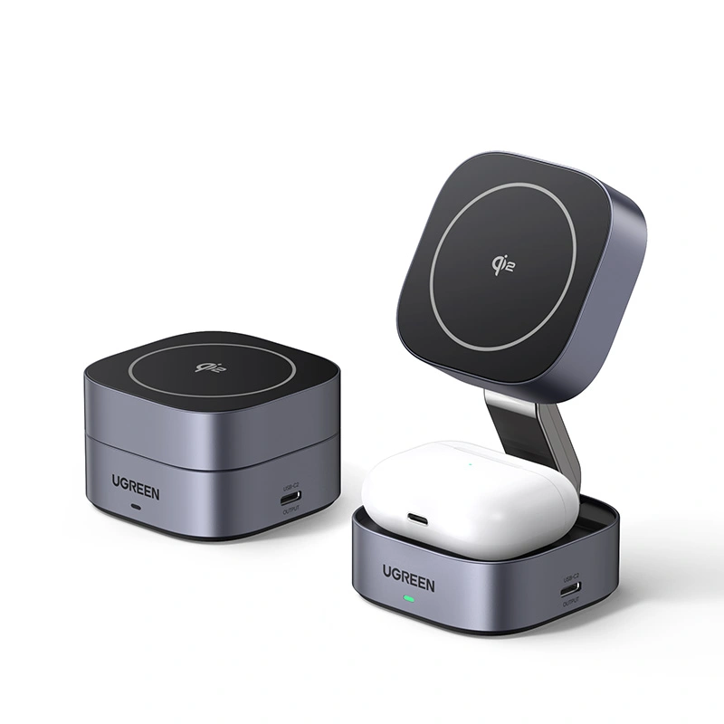 Ugreen 2 IN 1 Wireless Magnetic Charger Qi2 25W W702 Gray