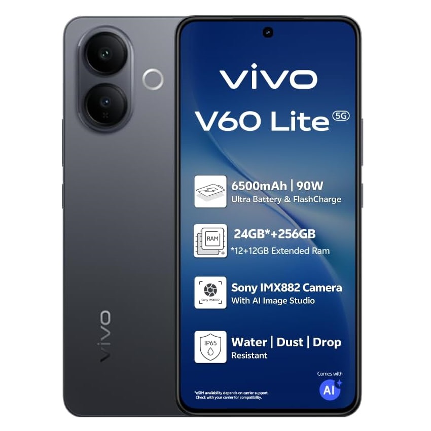 Vivo V60 Lite 256GB 12GB Ram 5G Black