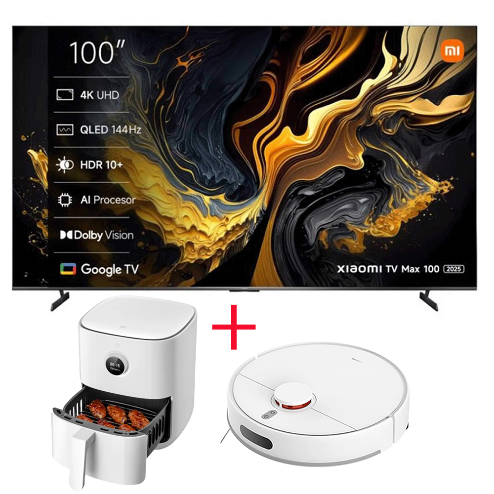 Xiaomi 100 Inch QLED 4K TV 2025 L100MA+Airfryer+Vacuum