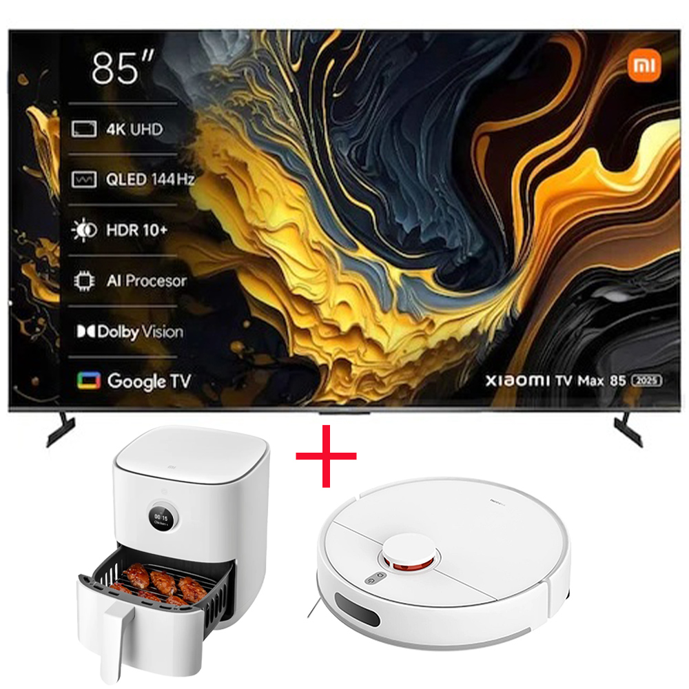 Xiaomi 85 Inch QLED 4K TV 2025 L85MA+Airfryer+Vacuum