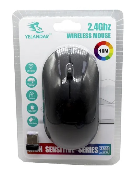 Yelandar Wireless Mouse 2-4GHZ Black